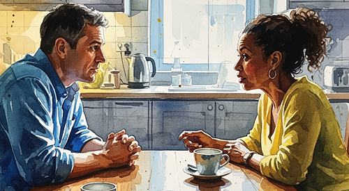 couple at kitchen table